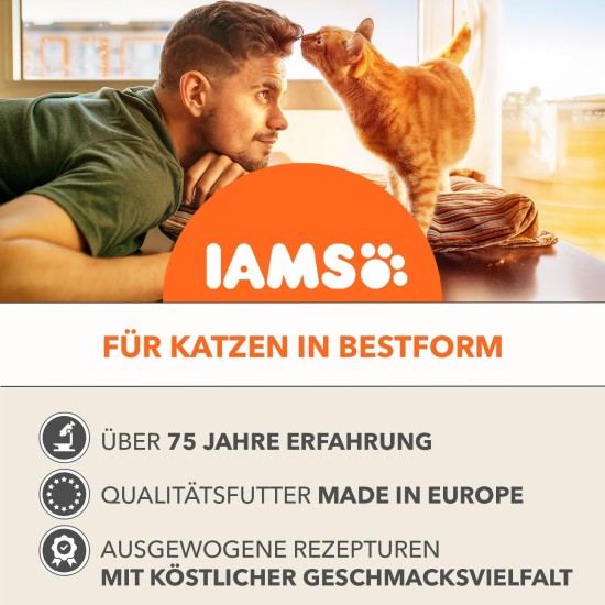 IAMS Delights Land & Sea Collection Senior Wet Cat Food - Multipack with Meat and Fish Varieties in Jelly, Wet Food for Older Cats from 7 Years, 48 x 85 g IAMS Delights Land & Sea Collection Senior Wet Cat Food - Multipack with Meat and Fish Varieties in Jelly, Wet Food for Older Cats from 7 Years, 48 x 85 g