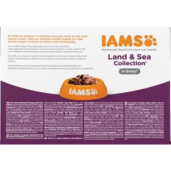 IAMS Delights Senior Wet Cat Food, Multipack with Chicken and Fish in Sauce, High-Quality Wet Food for Older Cats from 7 Years, 12 x 85 g IAMS Delights Senior Wet Cat Food, Multipack with Chicken and Fish in Sauce, High-Quality Wet Food for Older Cats from 7 Years, 12 x 85 g