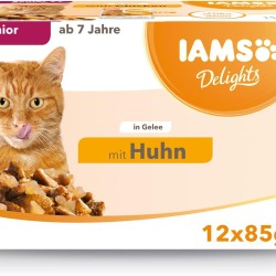 IAMS Delights Senior Wet Cat Food, Multipack with Chicken in Jelly, High-Quality Wet Food for Older Cats from 7 Years, 12 x 85 g IAMS Delights Senior Wet Cat Food, Multipack with Chicken in Jelly, High-Quality Wet Food for Older Cats from 7 Years, 12 x 85 g