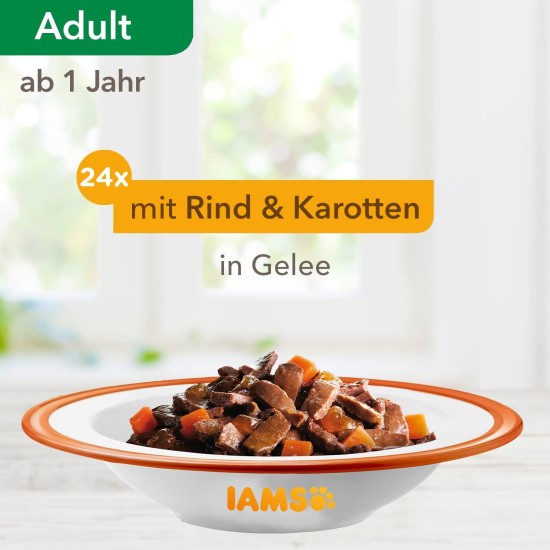 IAMS Delights Wet Cat Food with Tuna & Herring in Jelly - Multipack for Adult Cats, 24 x 85 g IAMS Delights Wet Cat Food with Tuna & Herring in Jelly - Multipack for Adult Cats, 24 x 85 g