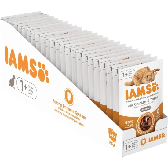 IAMS Delights Wet Cat Food with Tuna & Herring in Jelly - Multipack for Adult Cats, 24 x 85 g IAMS Delights Wet Cat Food with Tuna & Herring in Jelly - Multipack for Adult Cats, 24 x 85 g
