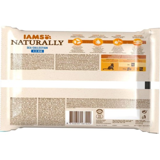 IAMS Naturally Wet Cat Food in Sauce, High-Quality Wet Food with Fish / Meat for Adult or Senior Cats, Various Sizes (4 x 85 g / 12 x 85 g) IAMS Naturally Wet Cat Food in Sauce, High-Quality Wet Food with Fish / Meat for Adult or Senior Cats, Various Sizes (4 x 85 g / 12 x 85 g)