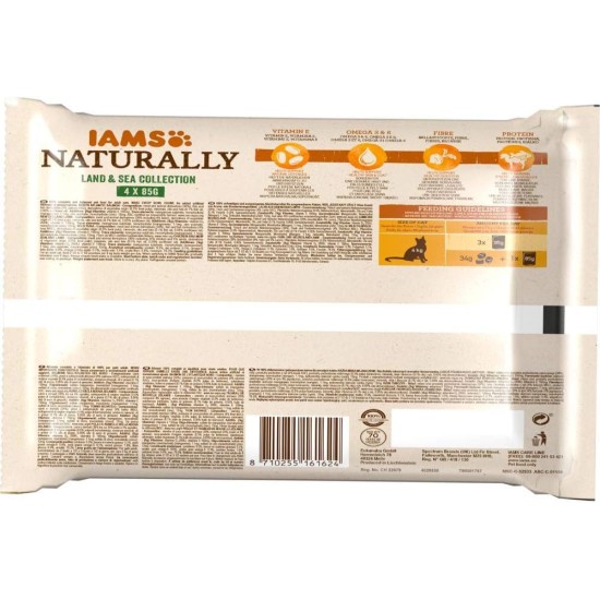 IAMS Naturally Wet Cat Food in Sauce, High-Quality Wet Food with Fish / Meat for Adult or Senior Cats, Various Sizes (4 x 85 g / 12 x 85 g) IAMS Naturally Wet Cat Food in Sauce, High-Quality Wet Food with Fish / Meat for Adult or Senior Cats, Various Sizes (4 x 85 g / 12 x 85 g)