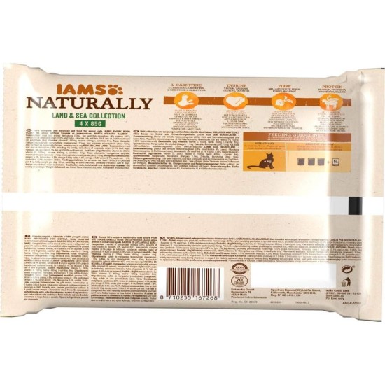 IAMS Naturally Wet Cat Food in Sauce, High-Quality Wet Food with Fish / Meat for Adult or Senior Cats, Various Sizes (4 x 85 g / 12 x 85 g) IAMS Naturally Wet Cat Food in Sauce, High-Quality Wet Food with Fish / Meat for Adult or Senior Cats, Various Sizes (4 x 85 g / 12 x 85 g)