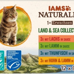 IAMS Naturally Wet Cat Food in Sauce, High-Quality Wet Food with Fish / Meat for Adult or Senior Cats, Various Sizes (4 x 85 g / 12 x 85 g) IAMS Naturally Wet Cat Food in Sauce, High-Quality Wet Food with Fish / Meat for Adult or Senior Cats, Various Sizes (4 x 85 g / 12 x 85 g)