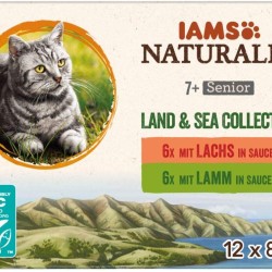 IAMS Naturally Wet Cat Food in Sauce, High-Quality Wet Food with Fish / Meat for Adult or Senior Cats, Various Sizes (4 x 85 g / 12 x 85 g) IAMS Naturally Wet Cat Food in Sauce, High-Quality Wet Food with Fish / Meat for Adult or Senior Cats, Various Sizes (4 x 85 g / 12 x 85 g)
