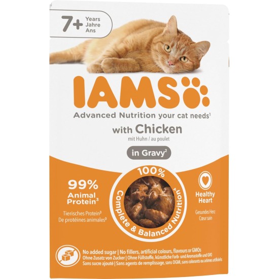 Iams Cat Delights, Senior Chick Gravy, 85 g Iams Cat Delights, Senior Chick Gravy, 85 g