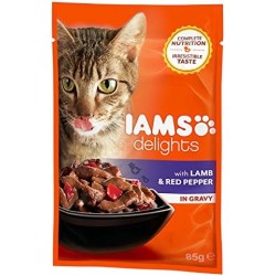 Iams Delights Adult With Lamb and Red Pepper In Gravy, 85 g Iams Delights Adult With Lamb and Red Pepper In Gravy, 85 g