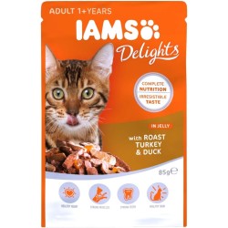 Iams Delights Adult With Roast Turkey and Duck In Jelly, 85 g Iams Delights Adult With Roast Turkey and Duck In Jelly, 85 g
