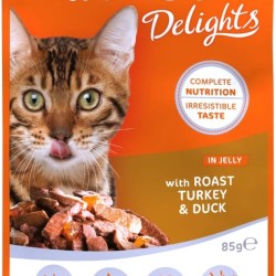 Iams Delights Adult With Roast Turkey and Duck In Jelly, 85 g Iams Delights Adult With Roast Turkey and Duck In Jelly, 85 g