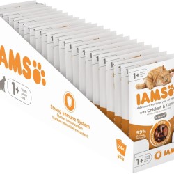 Iams Delights Wet Cat Food with Chicken & Turkey in Sauce - Multipack for Adult Cats, 24 x 85 g Iams Delights Wet Cat Food with Chicken & Turkey in Sauce - Multipack for Adult Cats, 24 x 85 g
