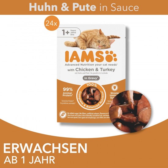 Iams Delights Wet Cat Food with Tuna & Herring in Jelly - Multipack for Adult Cats, 24 x 85 g Iams Delights Wet Cat Food with Tuna & Herring in Jelly - Multipack for Adult Cats, 24 x 85 g