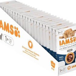 Iams Delights Wet Cat Food with Tuna & Herring in Jelly - Multipack for Adult Cats, 24 x 85 g Iams Delights Wet Cat Food with Tuna & Herring in Jelly - Multipack for Adult Cats, 24 x 85 g