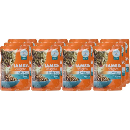 Iams Wet Cat Food Delights Gravy, 12 x 85 g Iams Wet Cat Food Delights Gravy, 12 x 85 g