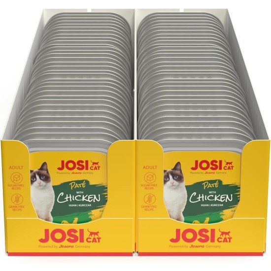 JosiCat Paté with Beef (32 x 100 g) | Adult | Premium Wet Food for Adult Cats | Pate with Beef | Vitamin D3 & E | Grain-Free | Powered by Josera | Wet Cat Food | Pack of 32 JosiCat Paté with Beef (32 x 100 g) | Adult | Premium Wet Food for Adult Cats | Pate with Beef | Vitamin D3 & E | Grain-Free | Powered by Josera | Wet Cat Food | Pack of 32