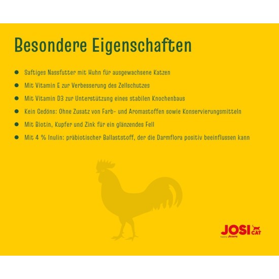 JosiCat Paté with Beef (32 x 100 g) | Adult | Premium Wet Food for Adult Cats | Pate with Beef | Vitamin D3 & E | Grain-Free | Powered by Josera | Wet Cat Food | Pack of 32 JosiCat Paté with Beef (32 x 100 g) | Adult | Premium Wet Food for Adult Cats | Pate with Beef | Vitamin D3 & E | Grain-Free | Powered by Josera | Wet Cat Food | Pack of 32