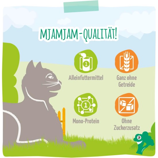 MjAMjAM - Premium Wet Food for Cats - Chicks & Friends Box, Pack of 12 (12 x 125 g), Grain-Free with Extra Meat MjAMjAM - Premium Wet Food for Cats - Chicks & Friends Box, Pack of 12 (12 x 125 g), Grain-Free with Extra Meat