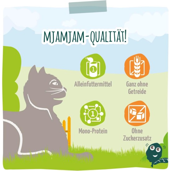 MjAMjAM - Premium Wet Food for Cats - Chicks & Friends Box, Pack of 12 (12 x 125 g), Grain-Free with Extra Meat MjAMjAM - Premium Wet Food for Cats - Chicks & Friends Box, Pack of 12 (12 x 125 g), Grain-Free with Extra Meat