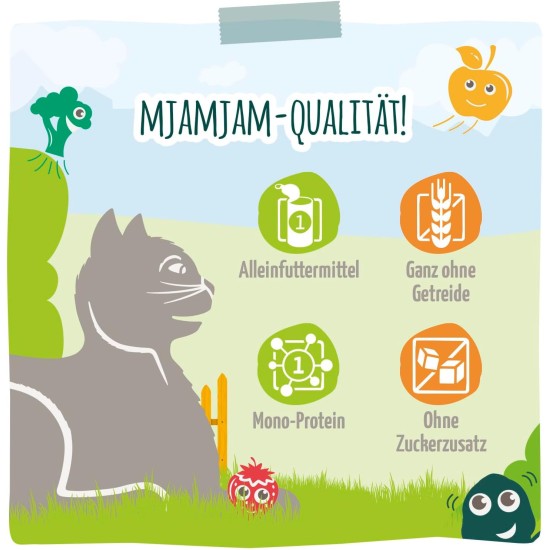 MjAMjAM - Premium Wet Food for Cats - Chicks & Friends Box, Pack of 12 (12 x 125 g), Grain-Free with Extra Meat MjAMjAM - Premium Wet Food for Cats - Chicks & Friends Box, Pack of 12 (12 x 125 g), Grain-Free with Extra Meat
