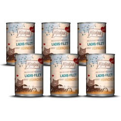MjAMjAM - Premium Wet Food for Cats - Duet - Salmon Fillet Kisses Chicken, Pack of 6 (6 x 390 g), Grain-Free MjAMjAM - Premium Wet Food for Cats - Duet - Salmon Fillet Kisses Chicken, Pack of 6 (6 x 390 g), Grain-Free