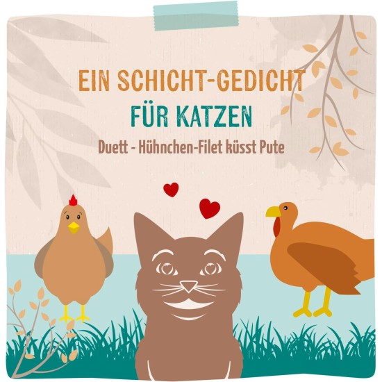 MjAMjAM - Premium Wet Food for Cats - Duet - Salmon Fillet Kisses Chicken, Pack of 6 (6 x 390 g), Grain-Free MjAMjAM - Premium Wet Food for Cats - Duet - Salmon Fillet Kisses Chicken, Pack of 6 (6 x 390 g), Grain-Free