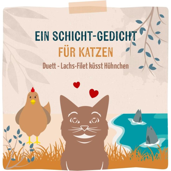 MjAMjAM - Premium Wet Food for Cats - Duet - Salmon Fillet Kisses Chicken, Pack of 6 (6 x 390 g), Grain-Free MjAMjAM - Premium Wet Food for Cats - Duet - Salmon Fillet Kisses Chicken, Pack of 6 (6 x 390 g), Grain-Free