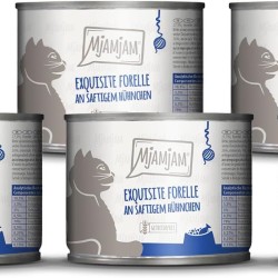 MjAMjAM - Premium Wet Food for Cats - Exquisite Trout on Juicy Chicken, Pack of 6 (6 x 200 g), Grain-Free MjAMjAM - Premium Wet Food for Cats - Exquisite Trout on Juicy Chicken, Pack of 6 (6 x 200 g), Grain-Free