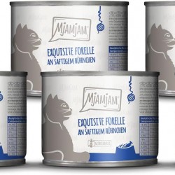 MjAMjAM - Premium Wet Food for Cats - Exquisite Trout on Juicy Chicken, Pack of 6 (6 x 200 g), Grain-Free MjAMjAM - Premium Wet Food for Cats - Exquisite Trout on Juicy Chicken, Pack of 6 (6 x 200 g), Grain-Free