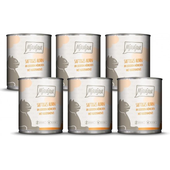 MjAMjAM - Premium Wet Food for Cats - Mix Pack II - Chicken & Pumpkin, Turkey, Duck & Poultry, Pack of 6 (6 x 800 g), Grain-Free with Extra Meat MjAMjAM - Premium Wet Food for Cats - Mix Pack II - Chicken & Pumpkin, Turkey, Duck & Poultry, Pack of 6 (6 x 800 g), Grain-Free with Extra Meat