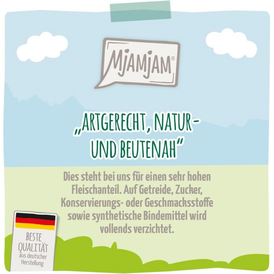 MjAMjAM - Premium Wet Food for Cats - Quetschie - Delicious Reindeer with Chicken on Delicious Carrots, Pack of 1 (1 x 300 g), Grain-Free with Extra Meat MjAMjAM - Premium Wet Food for Cats - Quetschie - Delicious Reindeer with Chicken on Delicious Carrots, Pack of 1 (1 x 300 g), Grain-Free with Extra Meat