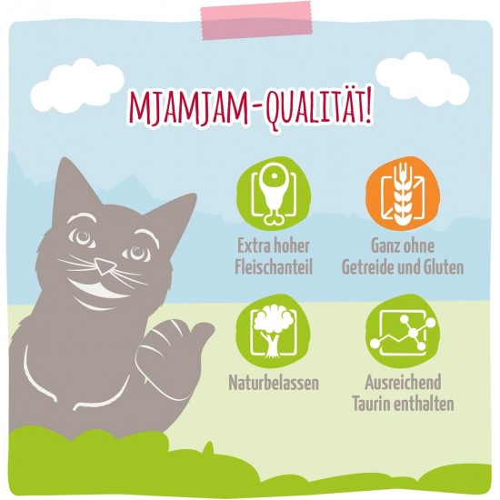 MjAMjAM - Premium Wet Food for Cats - Quetschie - Pure Meat Enjoyment - Pure Delicate Duck 6 Pack (6 x 300 g), Grain-Free with Extra Meat MjAMjAM - Premium Wet Food for Cats - Quetschie - Pure Meat Enjoyment - Pure Delicate Duck 6 Pack (6 x 300 g), Grain-Free with Extra Meat