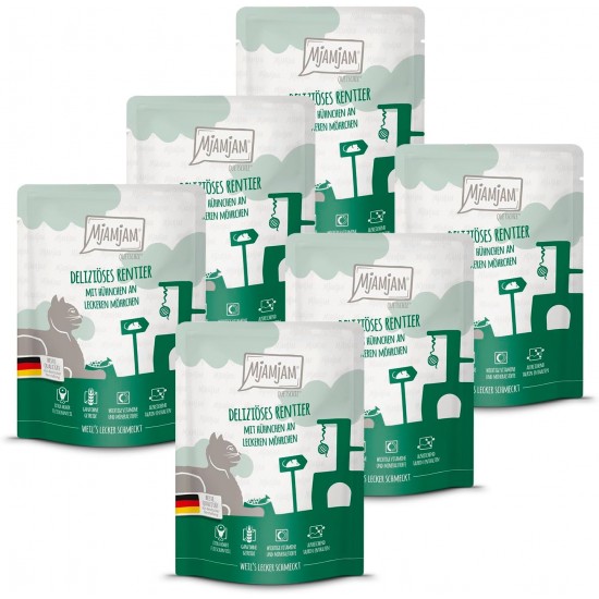 MjAMjAM - Premium Wet Food for Cats - Quetschie - Pure Meat Enjoyment - Pure Delicate Duck 6 Pack (6 x 300 g), Grain-Free with Extra Meat MjAMjAM - Premium Wet Food for Cats - Quetschie - Pure Meat Enjoyment - Pure Delicate Duck 6 Pack (6 x 300 g), Grain-Free with Extra Meat