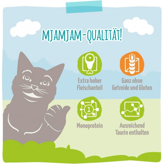 MjAMjAM - Premium Wet Food for Cats - Quetschie - Pure Meat Enjoyment - Pure Delicate Duck 6 Pack (6 x 300 g), Grain-Free with Extra Meat MjAMjAM - Premium Wet Food for Cats - Quetschie - Pure Meat Enjoyment - Pure Delicate Duck 6 Pack (6 x 300 g), Grain-Free with Extra Meat