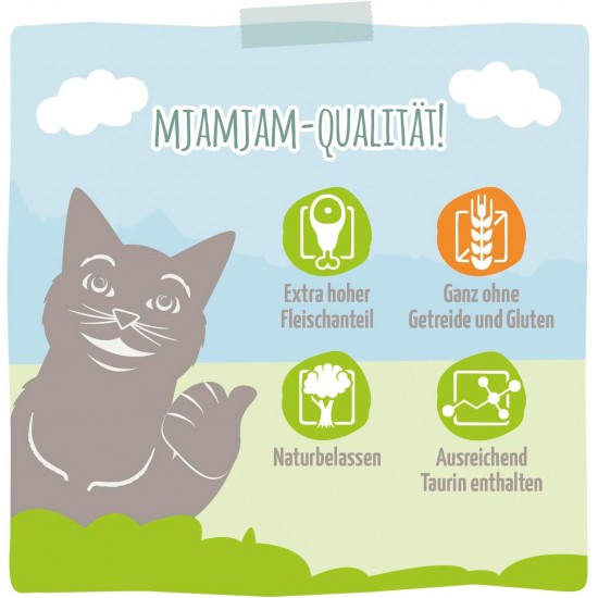 MjAMjAM - Premium Wet Food for Cats - Quetschie - Pure Meat Enjoyment - Pure Delicate Duck 6 Pack (6 x 300 g), Grain-Free with Extra Meat MjAMjAM - Premium Wet Food for Cats - Quetschie - Pure Meat Enjoyment - Pure Delicate Duck 6 Pack (6 x 300 g), Grain-Free with Extra Meat