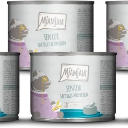 MjAMjAM - Premium Wet Food for Cats - Senior - Juicy Chicken, Pack of 6 (6 x 200 g), Grain-Free MjAMjAM - Premium Wet Food for Cats - Senior - Juicy Chicken, Pack of 6 (6 x 200 g), Grain-Free