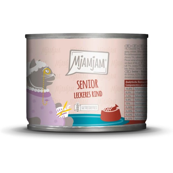 MjAMjAM - Premium Wet Food for Cats - Senior - Juicy Chicken, Pack of 6 (6 x 200 g), Grain-Free MjAMjAM - Premium Wet Food for Cats - Senior - Juicy Chicken, Pack of 6 (6 x 200 g), Grain-Free