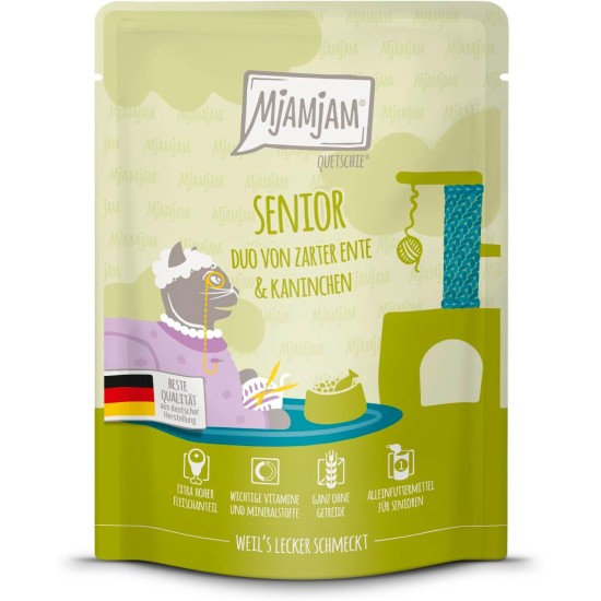 MjAMjAM - Premium Wet Food for Cats - Senior - Juicy Chicken, Pack of 6 (6 x 200 g), Grain-Free MjAMjAM - Premium Wet Food for Cats - Senior - Juicy Chicken, Pack of 6 (6 x 200 g), Grain-Free