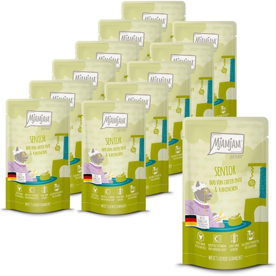 MjAMjAM - Premium Wet Food for Cats - Senior - Juicy Chicken, Pack of 6 (6 x 200 g), Grain-Free MjAMjAM - Premium Wet Food for Cats - Senior - Juicy Chicken, Pack of 6 (6 x 200 g), Grain-Free