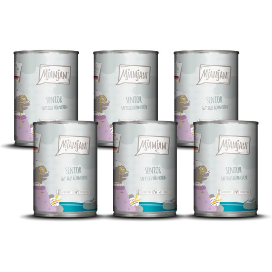 MjAMjAM - Premium Wet Food for Cats - Senior - Juicy Chicken, Pack of 6 (6 x 200 g), Grain-Free MjAMjAM - Premium Wet Food for Cats - Senior - Juicy Chicken, Pack of 6 (6 x 200 g), Grain-Free