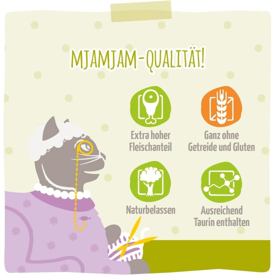 MjAMjAM - Premium Wet Food for Cats - Senior - Juicy Chicken, Pack of 6 (6 x 200 g), Grain-Free MjAMjAM - Premium Wet Food for Cats - Senior - Juicy Chicken, Pack of 6 (6 x 200 g), Grain-Free
