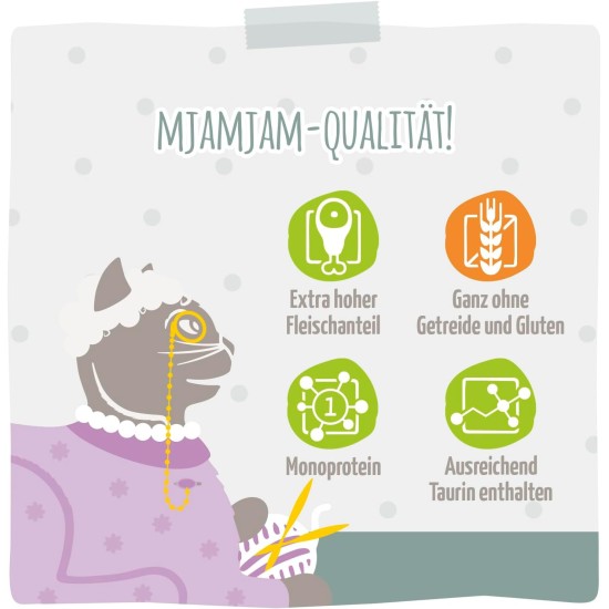 MjAMjAM - Premium Wet Food for Cats - Senior - Juicy Chicken, Pack of 6 (6 x 200 g), Grain-Free MjAMjAM - Premium Wet Food for Cats - Senior - Juicy Chicken, Pack of 6 (6 x 200 g), Grain-Free