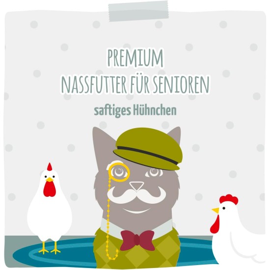 MjAMjAM - Premium Wet Food for Cats - Senior - Juicy Chicken, Pack of 6 (6 x 200 g), Grain-Free MjAMjAM - Premium Wet Food for Cats - Senior - Juicy Chicken, Pack of 6 (6 x 200 g), Grain-Free