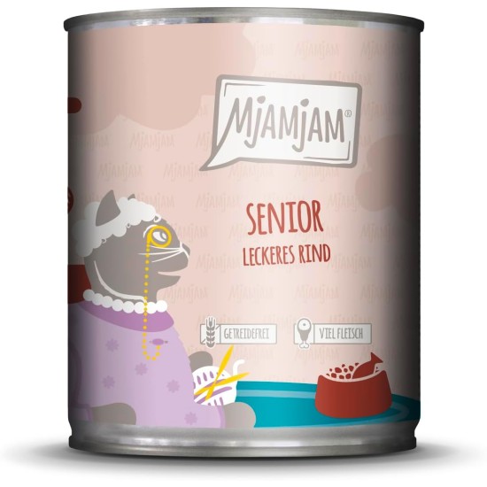 MjAMjAM - Premium Wet Food for Cats - Senior - Juicy Chicken, Pack of 6 (6 x 200 g), Grain-Free MjAMjAM - Premium Wet Food for Cats - Senior - Juicy Chicken, Pack of 6 (6 x 200 g), Grain-Free