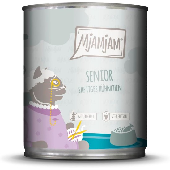 MjAMjAM - Premium Wet Food for Cats - Senior - Juicy Chicken, Pack of 6 (6 x 200 g), Grain-Free MjAMjAM - Premium Wet Food for Cats - Senior - Juicy Chicken, Pack of 6 (6 x 200 g), Grain-Free