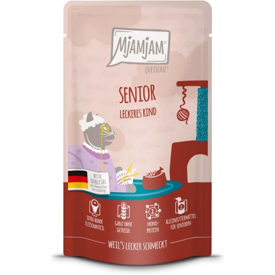 MjAMjAM - Premium Wet Food for Cats - Senior - Juicy Chicken, Pack of 6 (6 x 200 g), Grain-Free MjAMjAM - Premium Wet Food for Cats - Senior - Juicy Chicken, Pack of 6 (6 x 200 g), Grain-Free