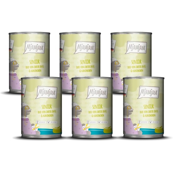 MjAMjAM - Premium Wet Food for Cats - Senior - Juicy Chicken, Pack of 6 (6 x 400 g), Grain-Free MjAMjAM - Premium Wet Food for Cats - Senior - Juicy Chicken, Pack of 6 (6 x 400 g), Grain-Free