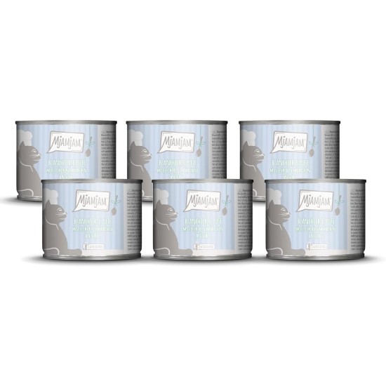 MjAMjAM - Premium Wet Food for Cats - Trial Pack I on Sauce, Pack of 6 (6 x 185 g), Grain-Free with Extra Meat MjAMjAM - Premium Wet Food for Cats - Trial Pack I on Sauce, Pack of 6 (6 x 185 g), Grain-Free with Extra Meat