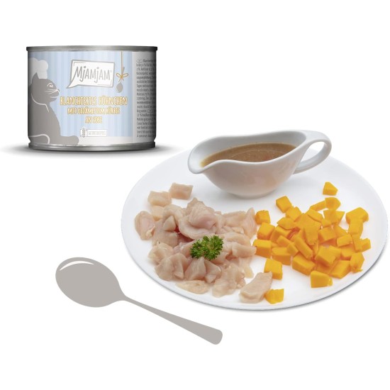 MjAMjAM - Premium Wet Food for Cats - Trial Pack I on Sauce, Pack of 6 (6 x 185 g), Grain-Free with Extra Meat MjAMjAM - Premium Wet Food for Cats - Trial Pack I on Sauce, Pack of 6 (6 x 185 g), Grain-Free with Extra Meat