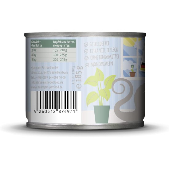 MjAMjAM - Premium Wet Food for Cats - Trial Pack I on Sauce, Pack of 6 (6 x 185 g), Grain-Free with Extra Meat MjAMjAM - Premium Wet Food for Cats - Trial Pack I on Sauce, Pack of 6 (6 x 185 g), Grain-Free with Extra Meat