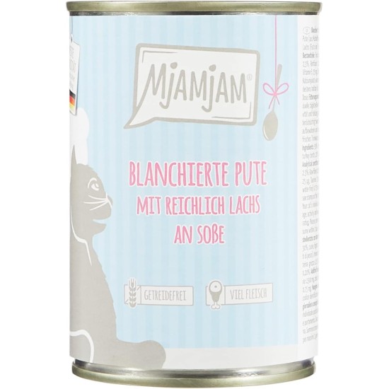 MjAMjAM - Premium Wet Food for Cats - Trial Pack I on Sauce, Pack of 6 (6 x 185 g), Grain-Free with Extra Meat MjAMjAM - Premium Wet Food for Cats - Trial Pack I on Sauce, Pack of 6 (6 x 185 g), Grain-Free with Extra Meat